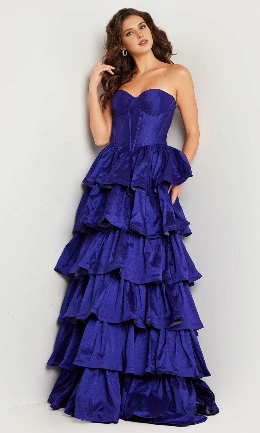 Formal Women's Dresses/ A-Line Sweetheart Strapless Ruffled Tiers Prom Dress/ Prom Dress In Store